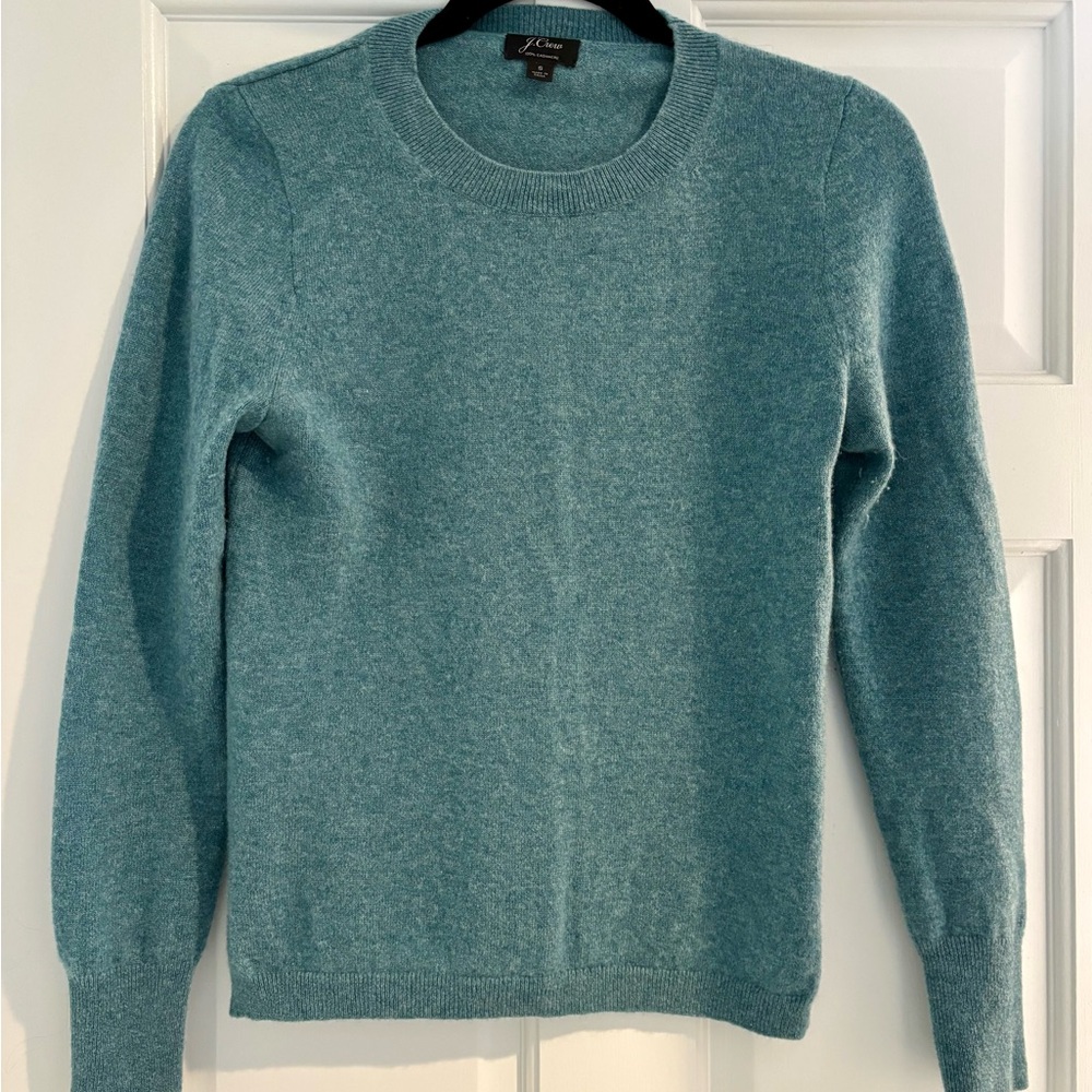 J.Crew Cashmere Sweater in teal, size small.